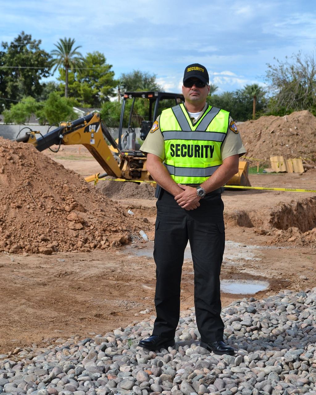SecureOne security officer at a construction site